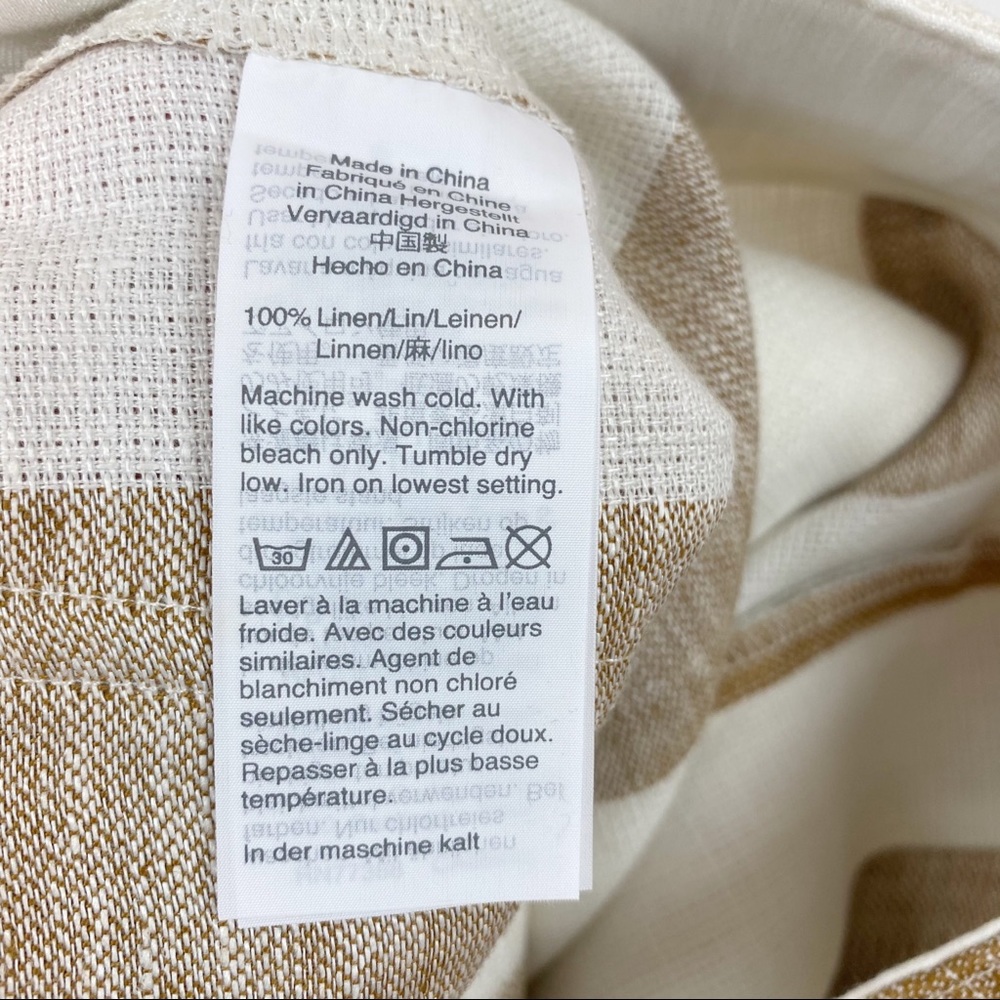 J. Crew Wide-Leg Striped Linen Pants in White and Tan - Picture 8 of 8